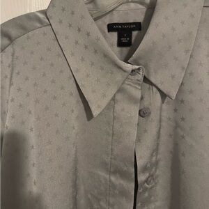 Ann Taylor Silver Star Print Blouse